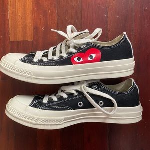 COMME DES GARÇONS BLACK LOW TOP CONVERSE SNEAKER WOMENS 8